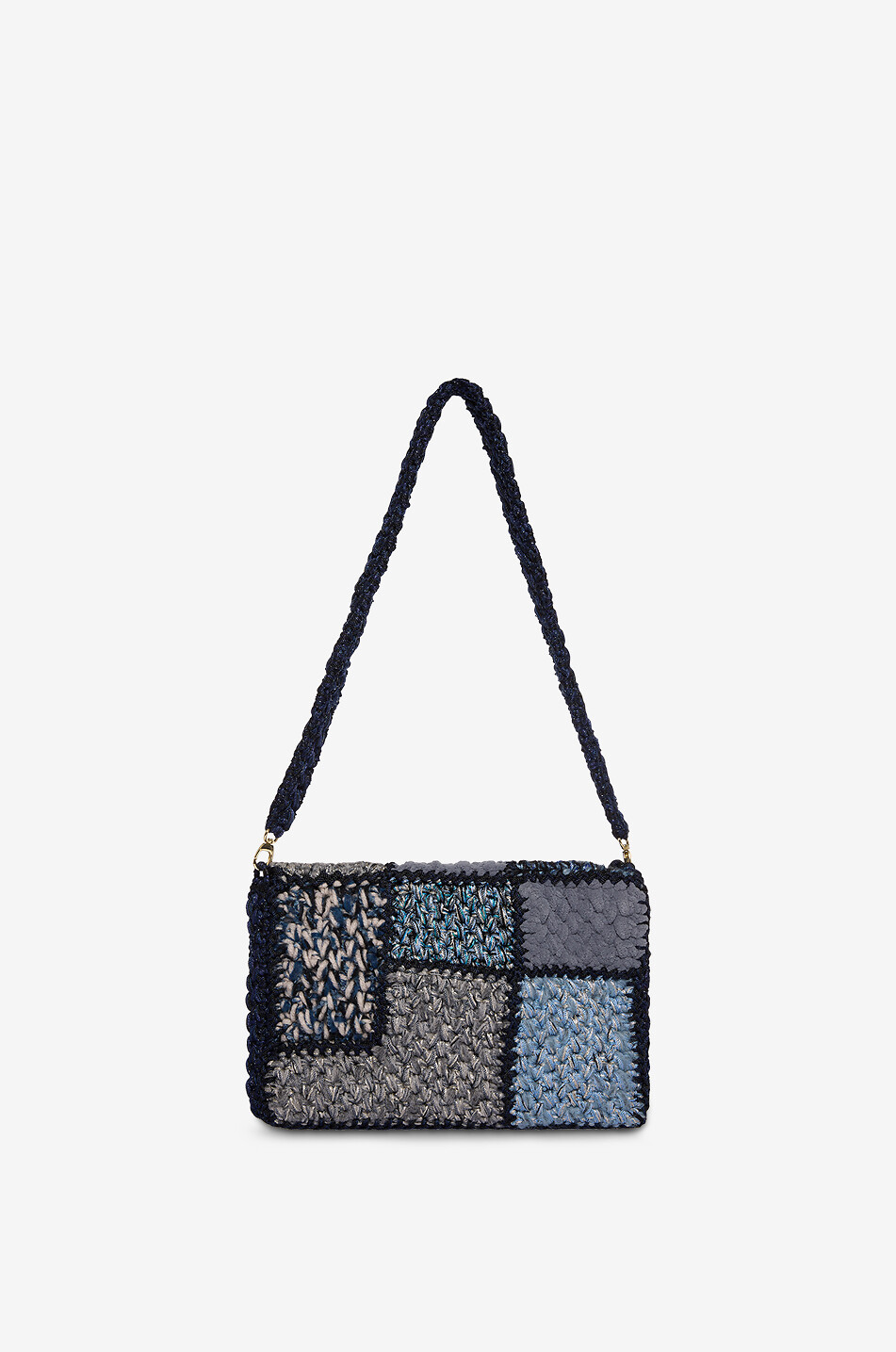 BOKS&BAUM PARIS Gehäkelte funkelnde Schultertasche Shelly S Damen BLAU 3