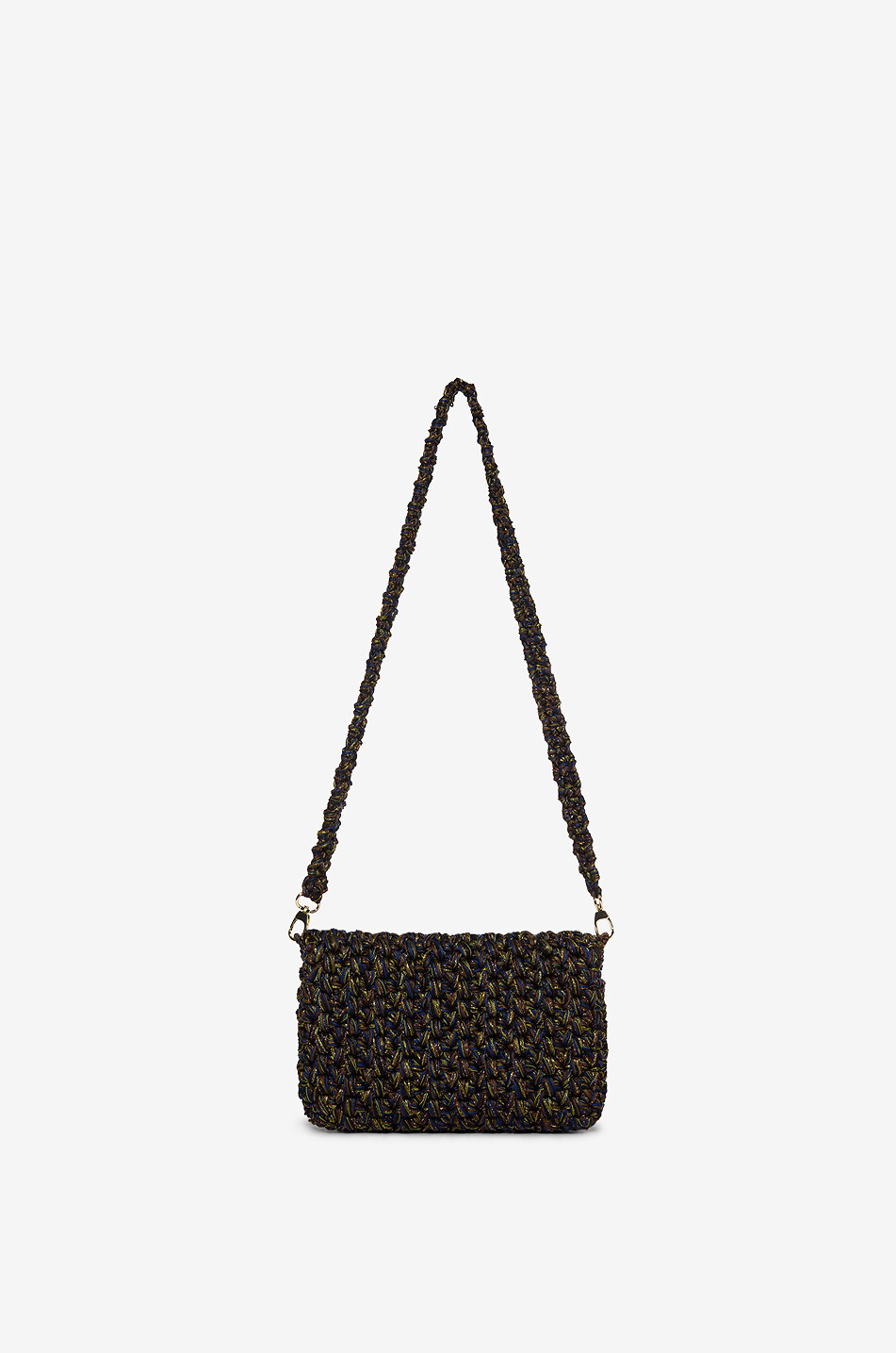 BOKS&BAUM PARIS Funkelnde rechteckige Häkeltasche Bovary Damen KHAKI 3