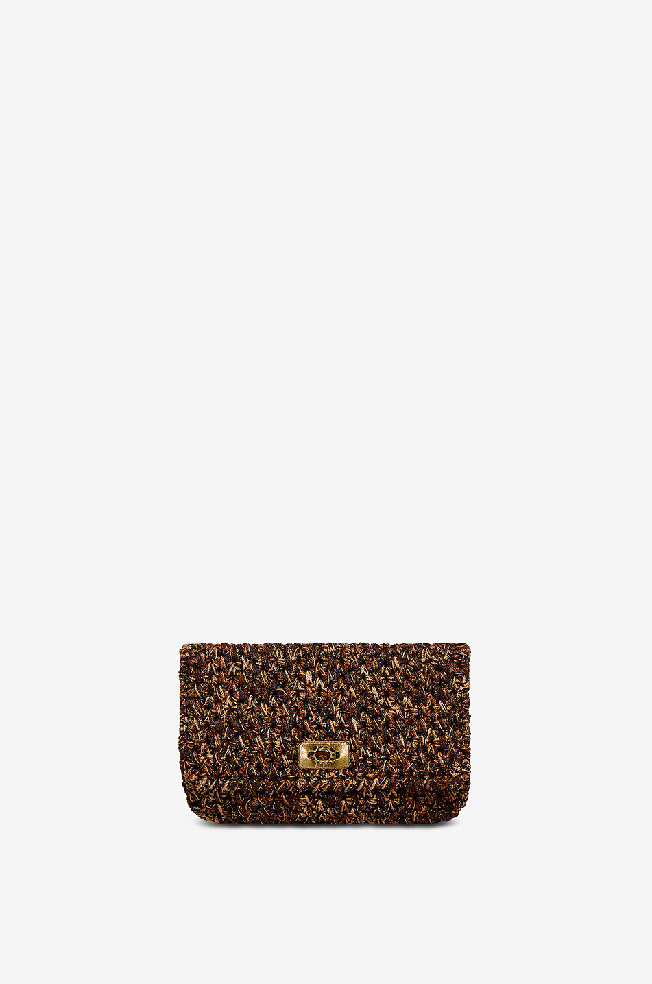 BOKS&BAUM PARIS Funkelnde rechteckige Häkeltasche Bovary Damen BRAUN 1