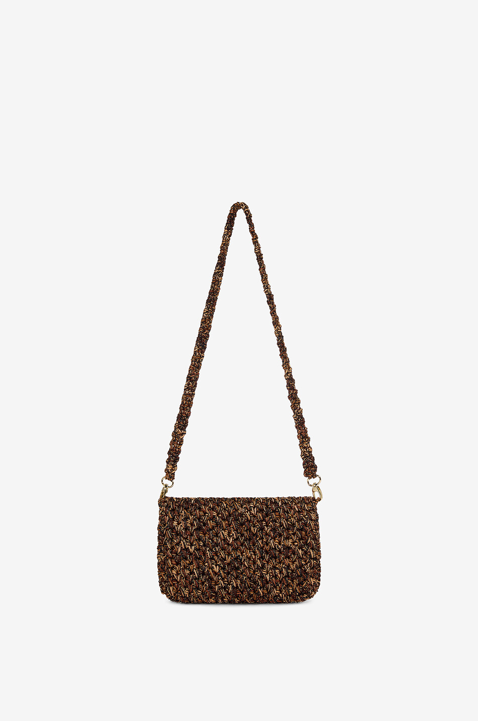 BOKS&BAUM PARIS Funkelnde rechteckige Häkeltasche Bovary Damen BRAUN 3