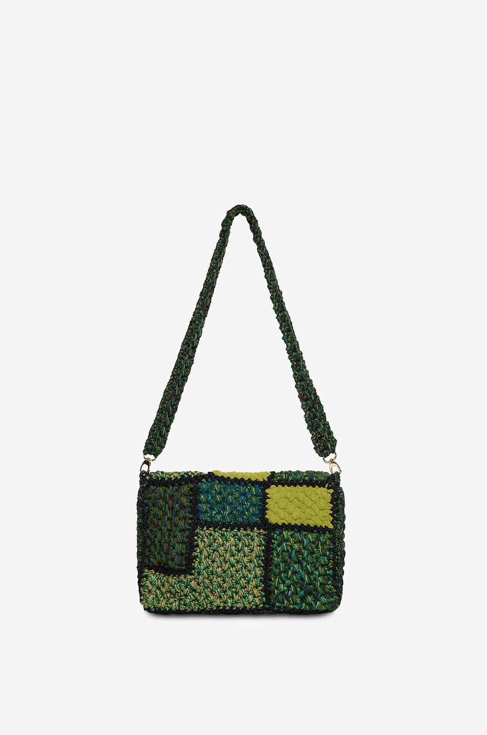 BOKS&BAUM PARIS Gehäkelte funkelnde Schultertasche Shelly S Damen GRÜN 3