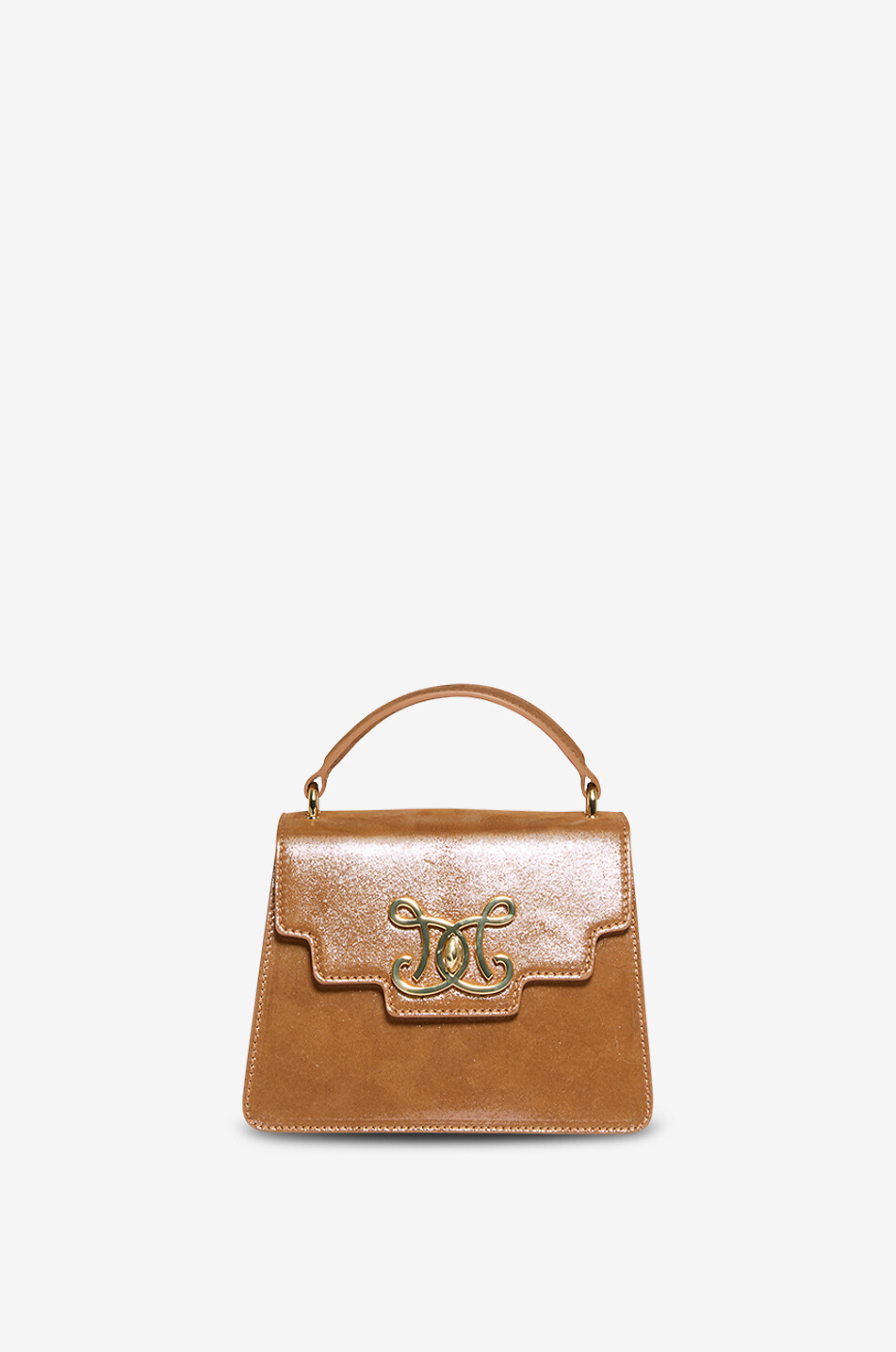 DE MARQUET Sac à main rectangulaire en cuir Signature Baby Holiday Femme MARRON CLAIR 1