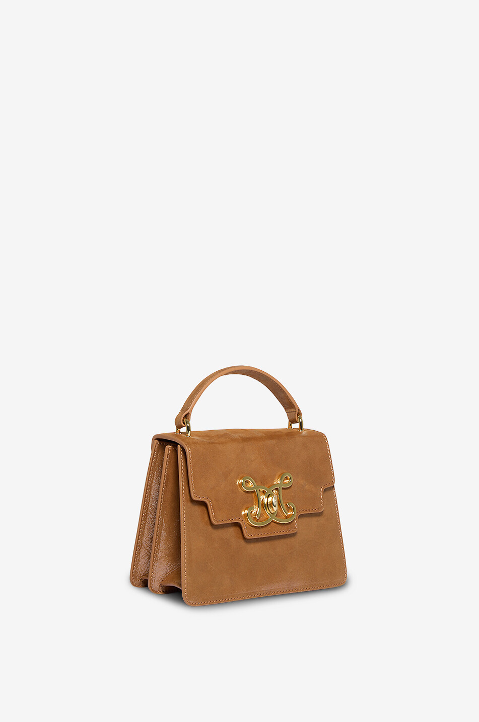 DE MARQUET Sac à main rectangulaire en cuir Signature Baby Holiday Femme MARRON CLAIR 2