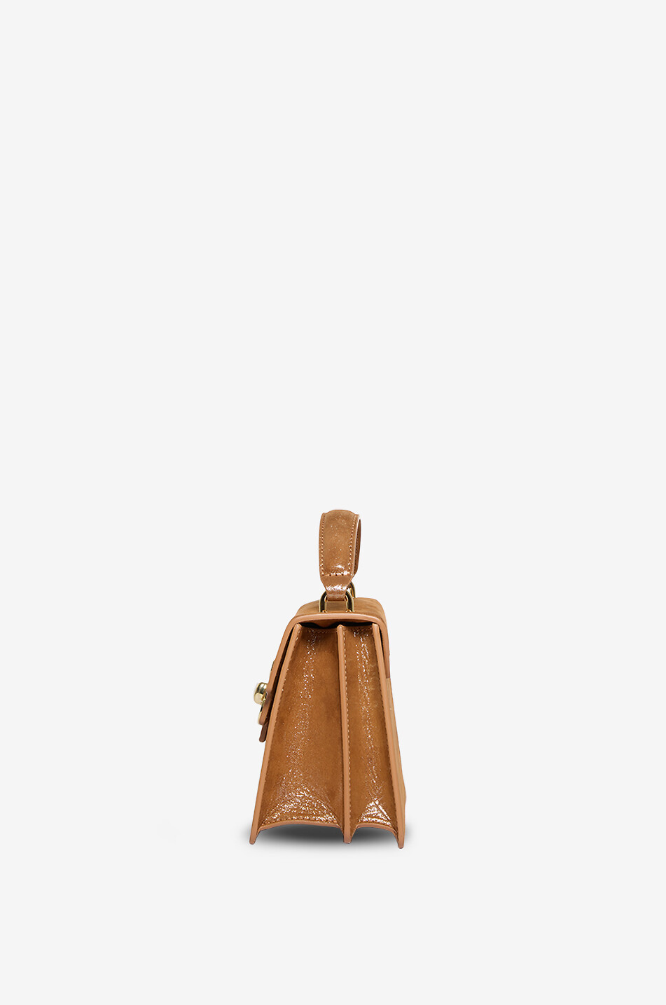 DE MARQUET Sac à main rectangulaire en cuir Signature Baby Holiday Femme MARRON CLAIR 4