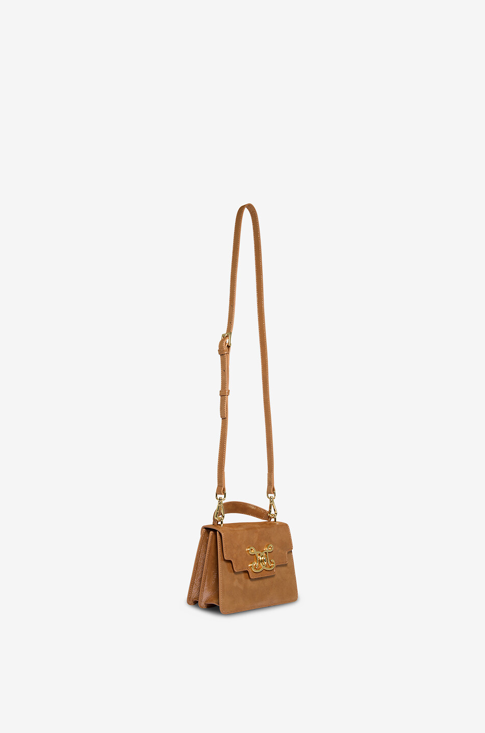 DE MARQUET Sac à main rectangulaire en cuir Signature Baby Holiday Femme MARRON CLAIR 5