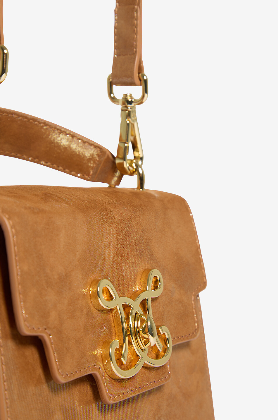 DE MARQUET Sac à main rectangulaire en cuir Signature Baby Holiday Femme MARRON CLAIR 6