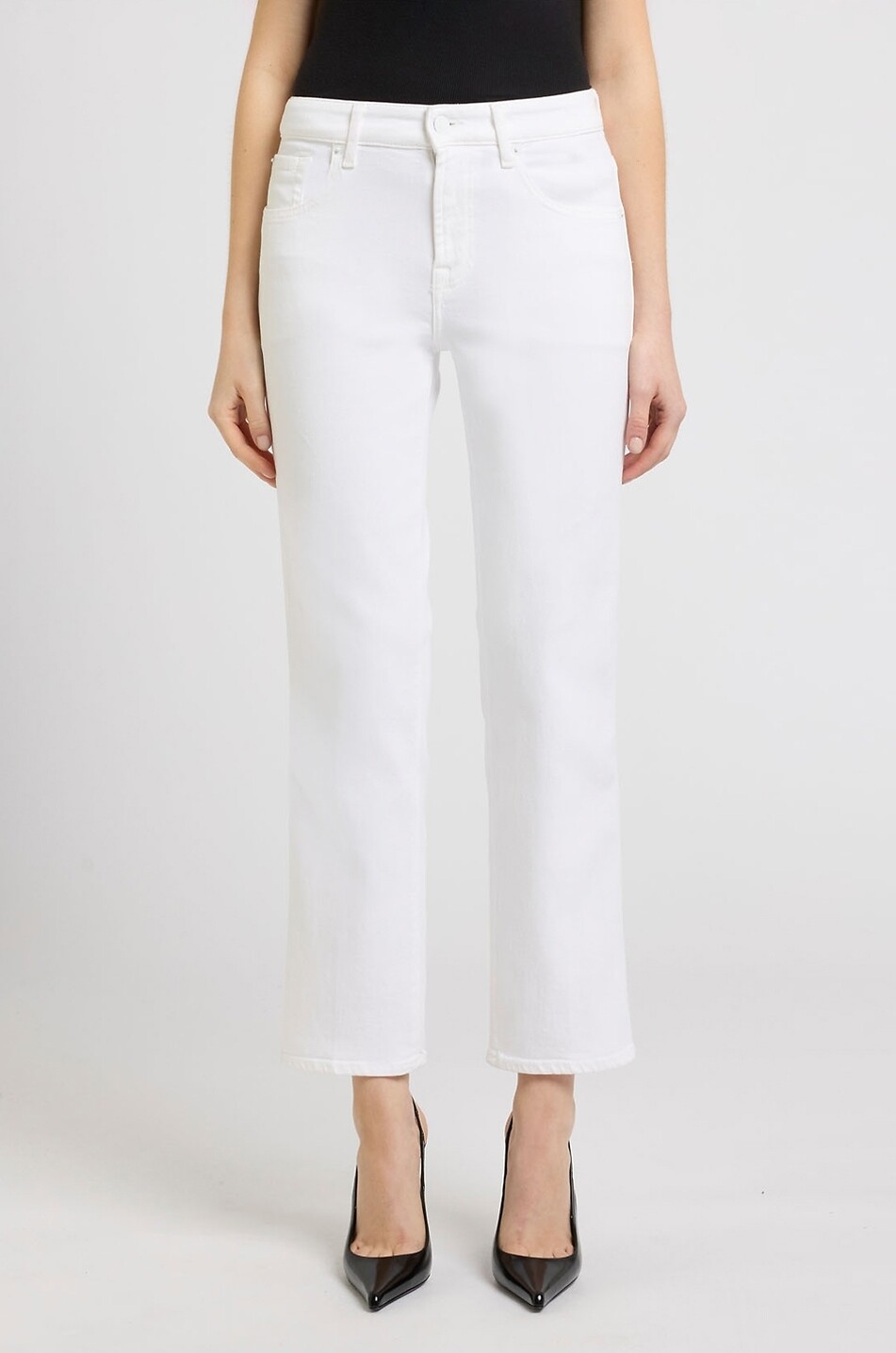 7 FOR ALL MANKIND Gerade Jeans Calie Straight Ankle Luxe Vintage Soleil Damen WEISS 4