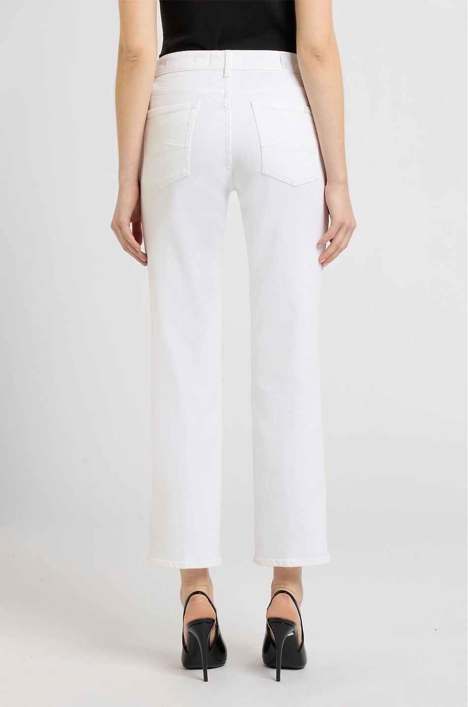 7 FOR ALL MANKIND Gerade Jeans Calie Straight Ankle Luxe Vintage Soleil Damen WEISS 6