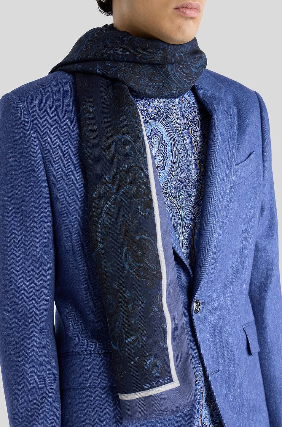 ETRO Schal aus Baumwolle mit Paisley-Print Orfeo Herren DUNKELBLAU 6