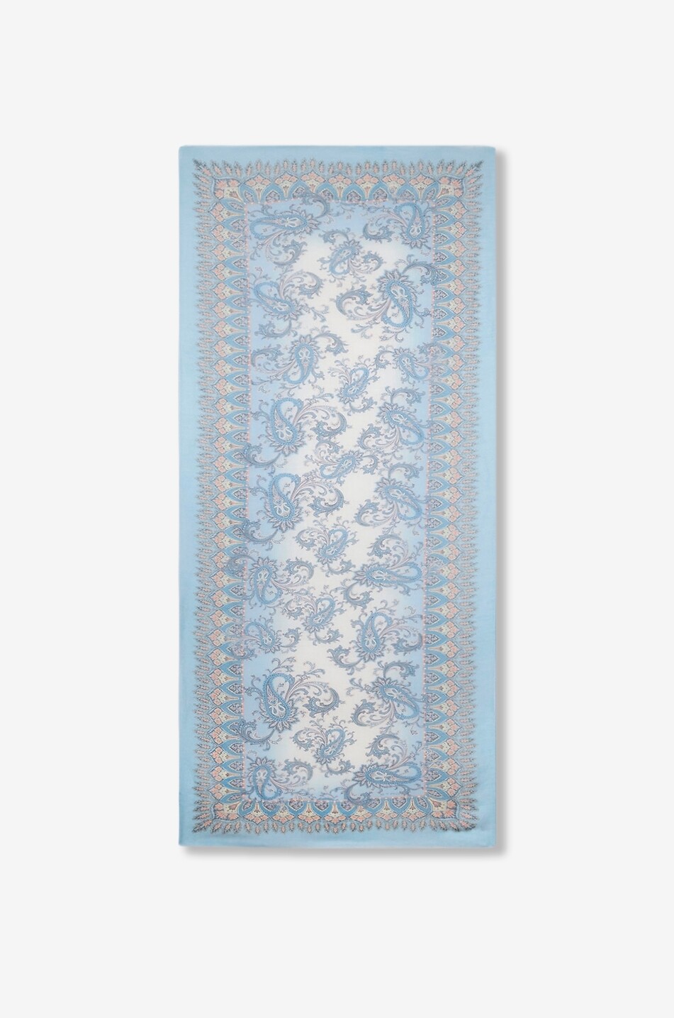 ETRO Orfeo lightweight linen blend Paisley print scarf Men DARK BLUE 2