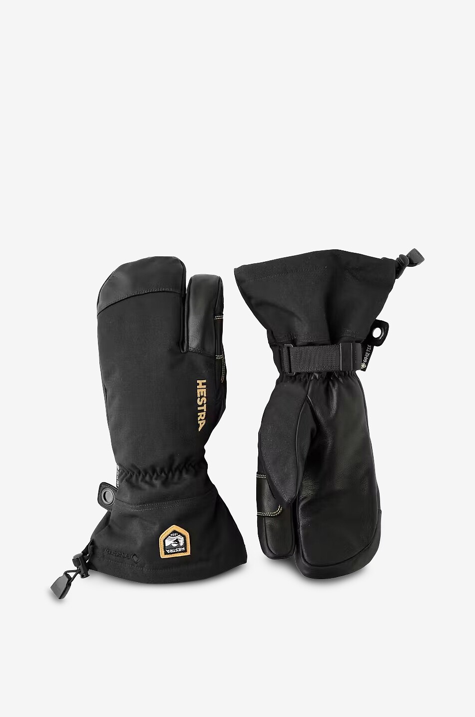 HESTRA Gant de ski trois doigts en cuir Army Homme NOIR 2