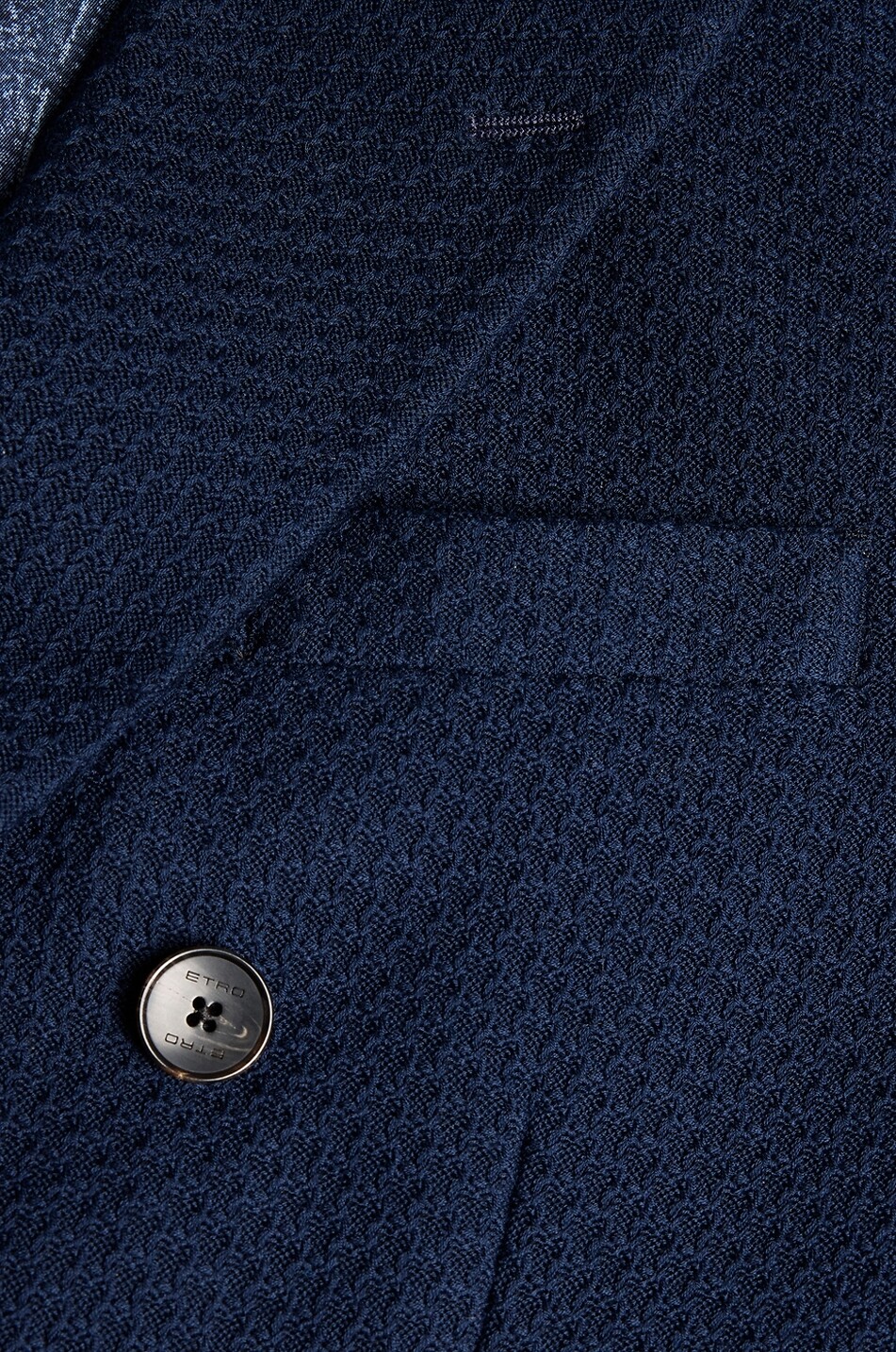 ETRO Blazer à boutonnage double en jersey de coton et soie texturé Homme BLEU FONCE 6