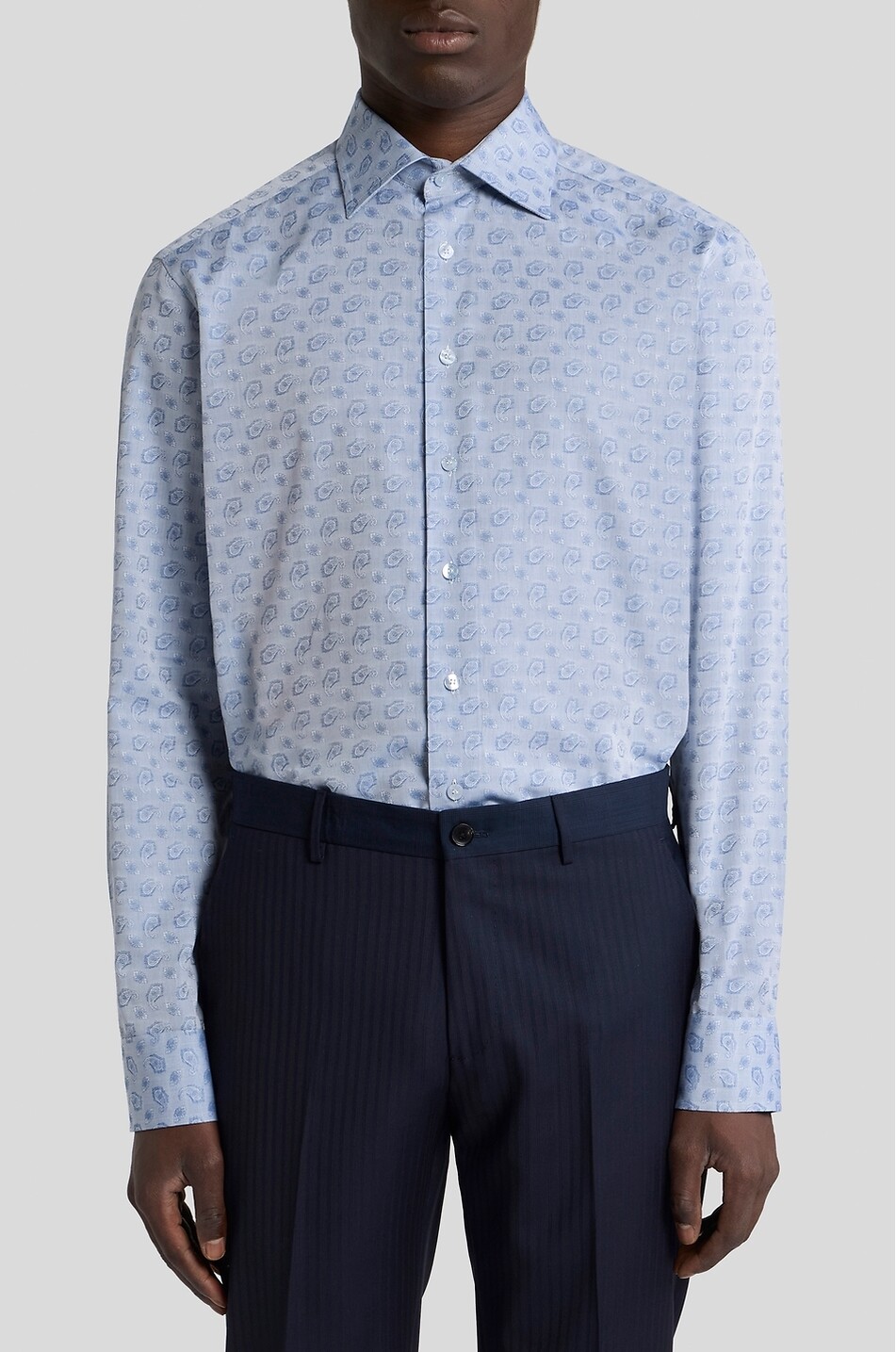 ETRO Baumwollhemd aus Paisley-Jacquard Roma Herren HELLBLAU 4