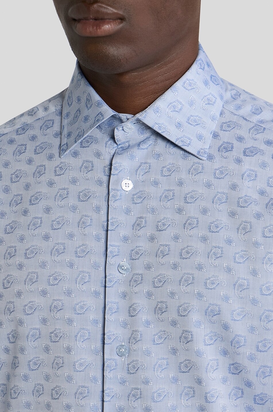 ETRO Baumwollhemd aus Paisley-Jacquard Roma Herren HELLBLAU 8