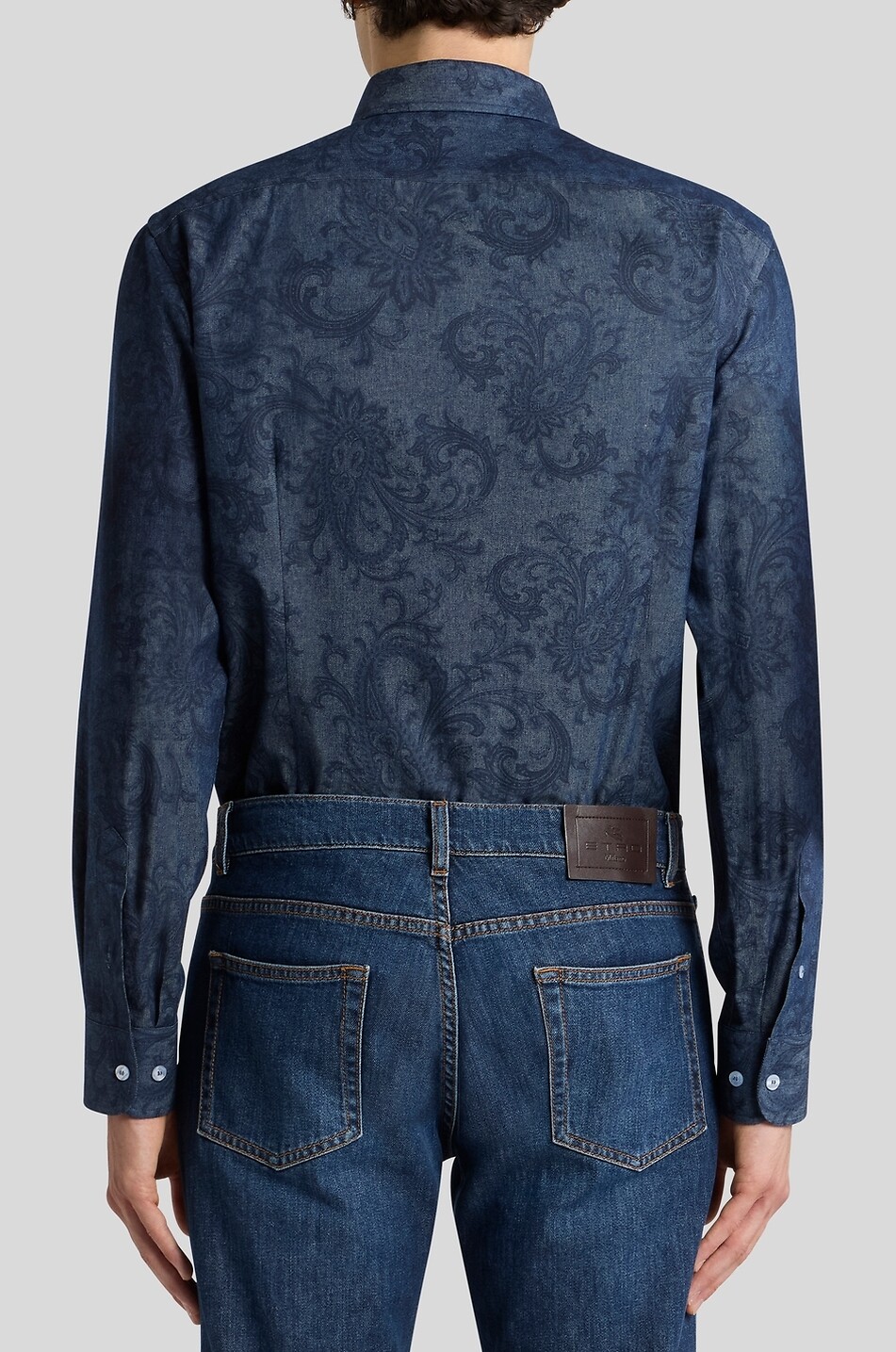 ETRO Denim-Hemd mit Paisley-Print Roma Herren MITTELBLAU 6