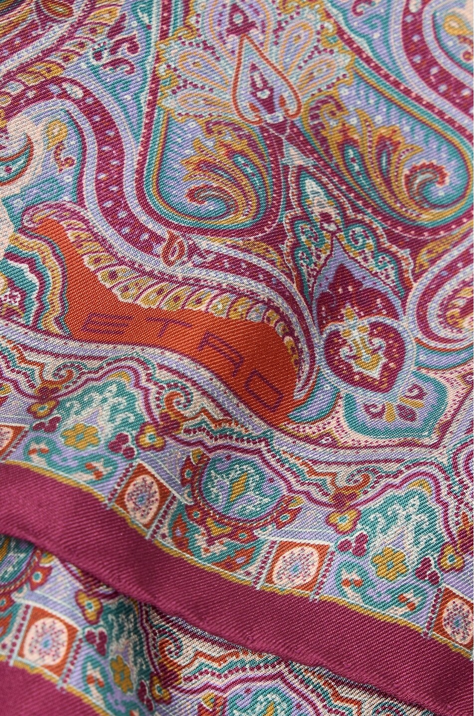 ETRO Seidentwill-Einstecktuch mit Paisley-Print Fedora Herren DUNKELROT 3