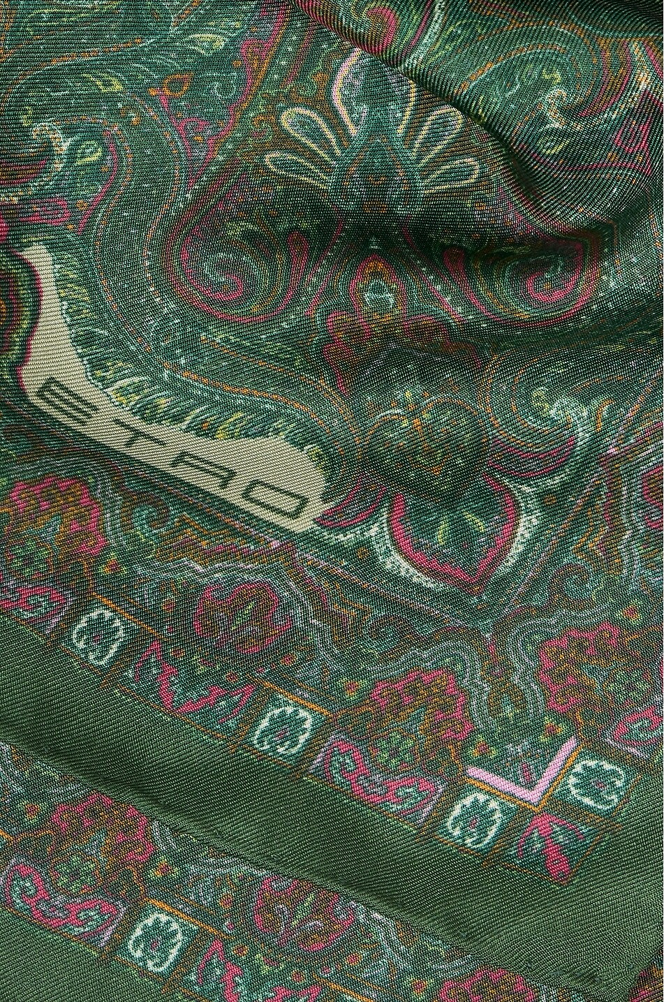 ETRO Seidentwill-Einstecktuch mit Paisley-Print Fedora Herren DUNKELGRÜN 3