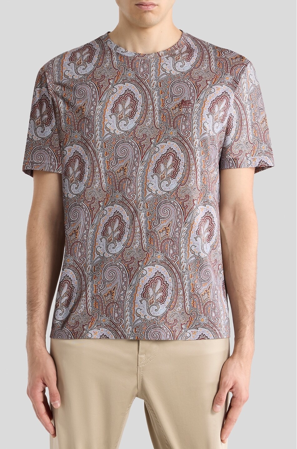 ETRO T-shirt à col rond en jersey motif paisley Homme MARRON MOYEN 4