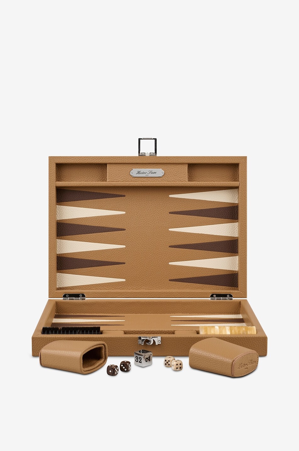 Medium Montagne leather backgammon game set