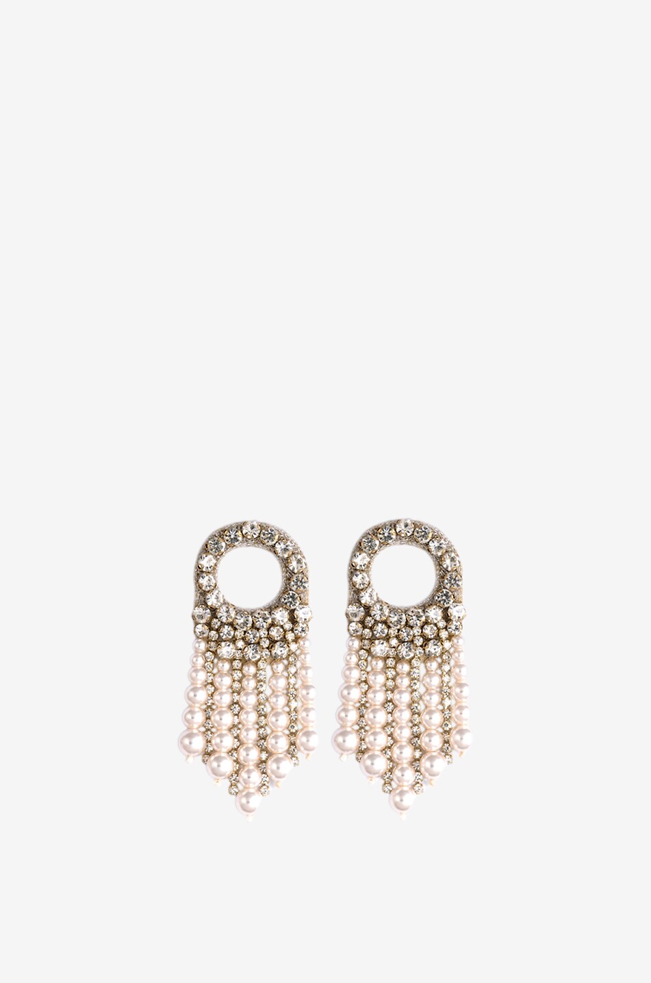 DEEPA GURNANI Boucles d'oreilles en strass et perles Makena Femme BLANC CASSE 1