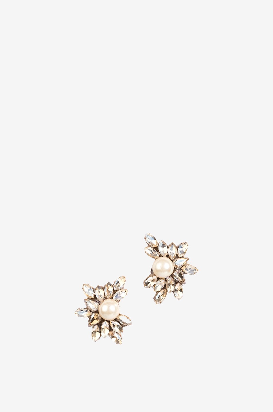 DEEPA GURNANI Clous d'oreilles en strass et perles Sahana Femme DORE 1