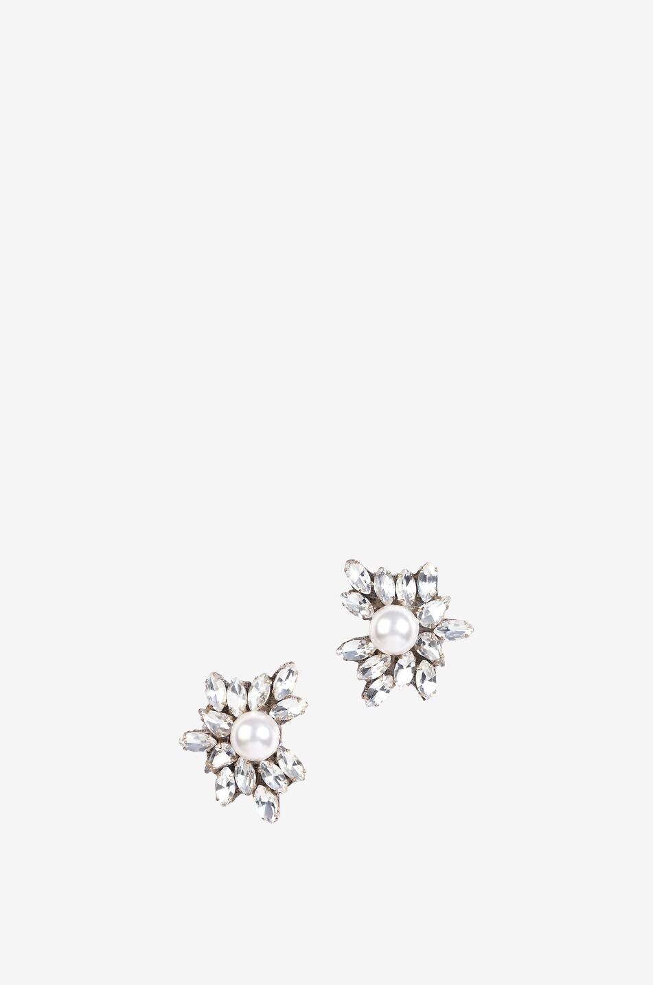 DEEPA GURNANI Clous d'oreilles en strass et perles Sahana Femme ARGENT 1
