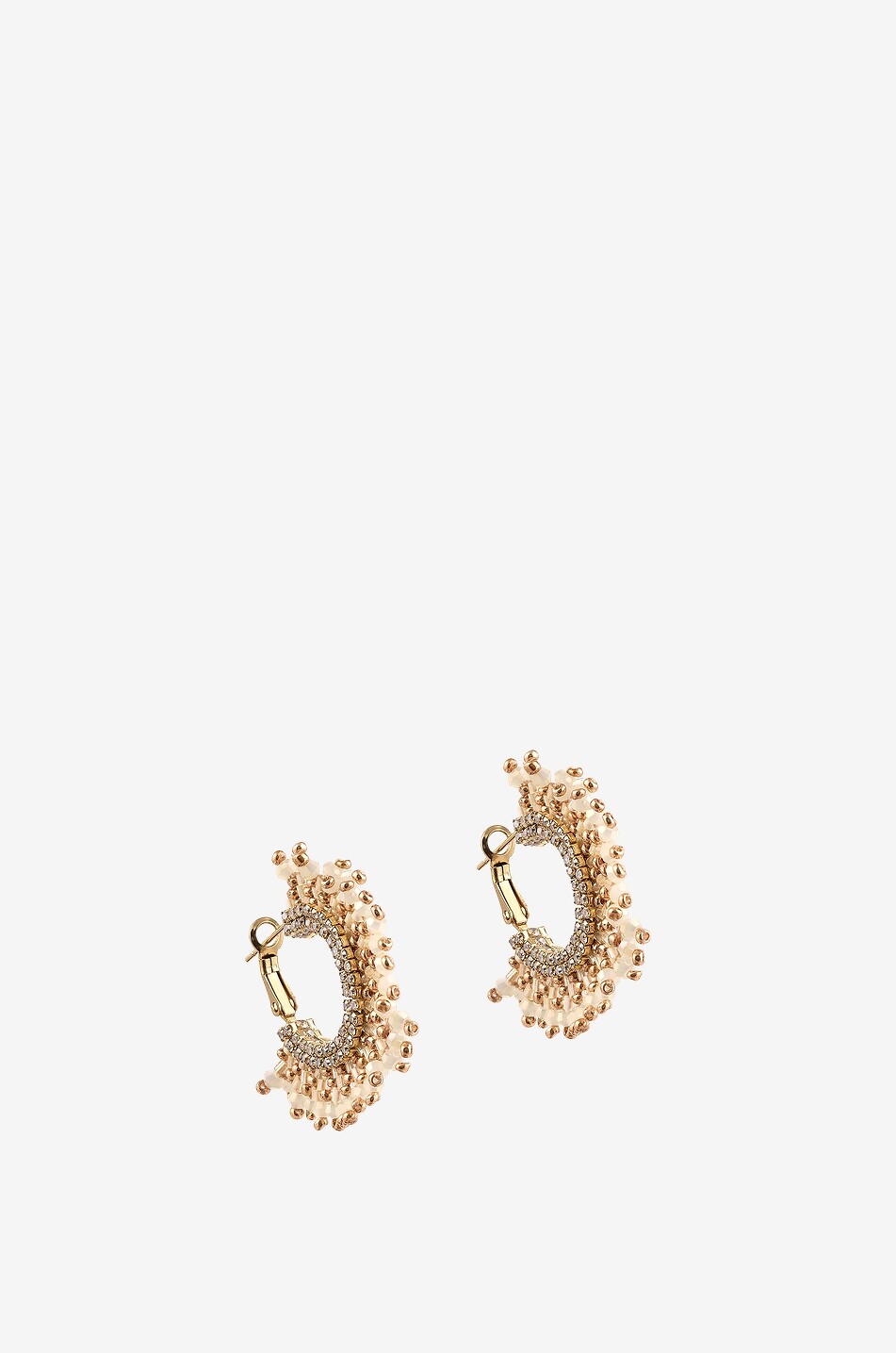 DEEPA GURNANI Créoles en perles de verre Sierra Femme BLANC CASSE 1