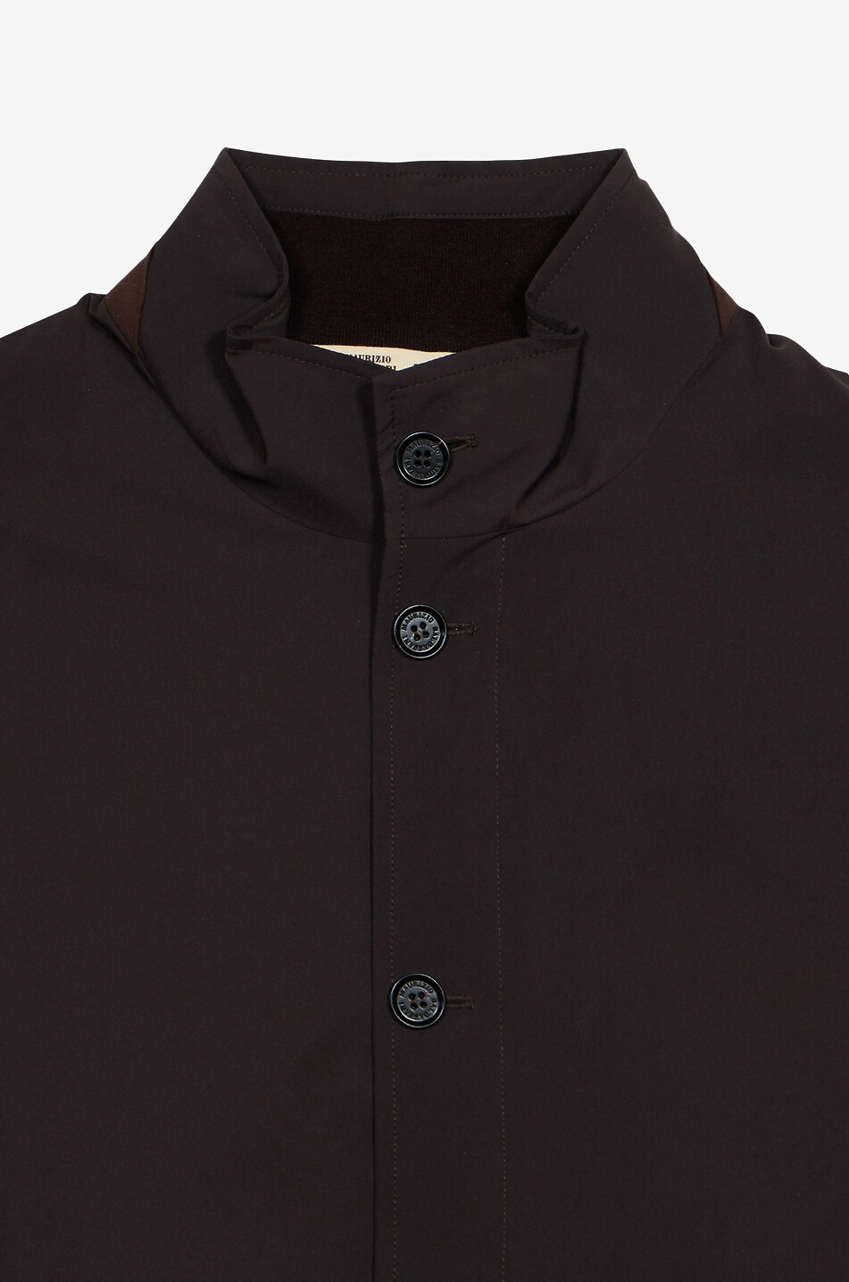 MAURIZIO BALDASSARI Blouson léger boutonné à col montant en microfibres Homme BLEU FONCE 3