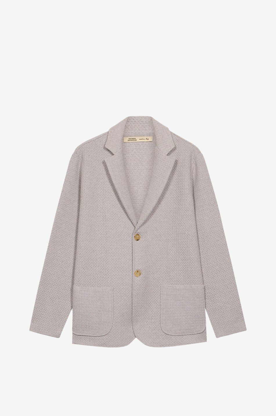 Single-breasted wool knit blazer
