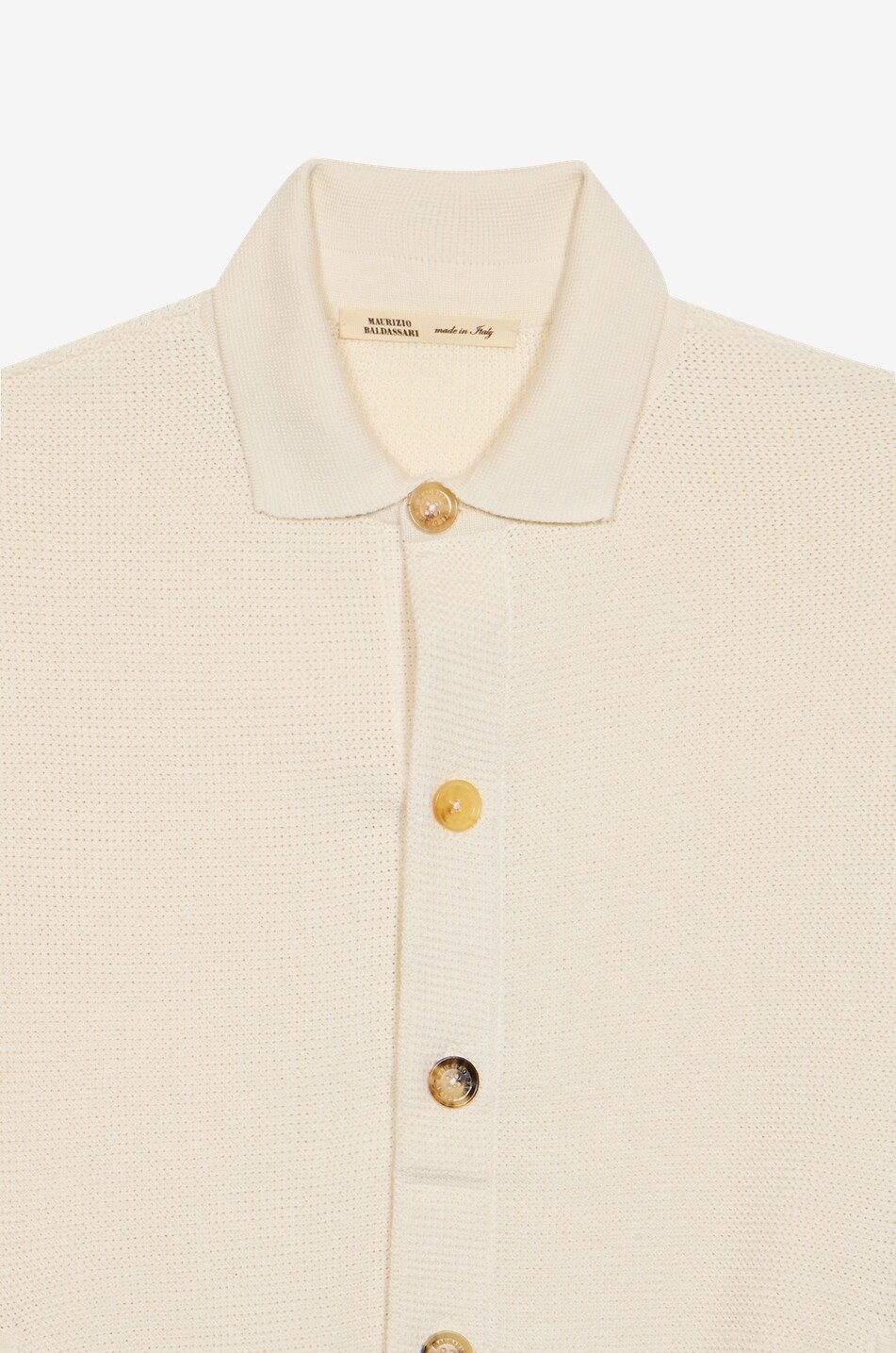 MAURIZIO BALDASSARI Cardigan à col chemise en soie et coton Homme BLANC CASSE 3