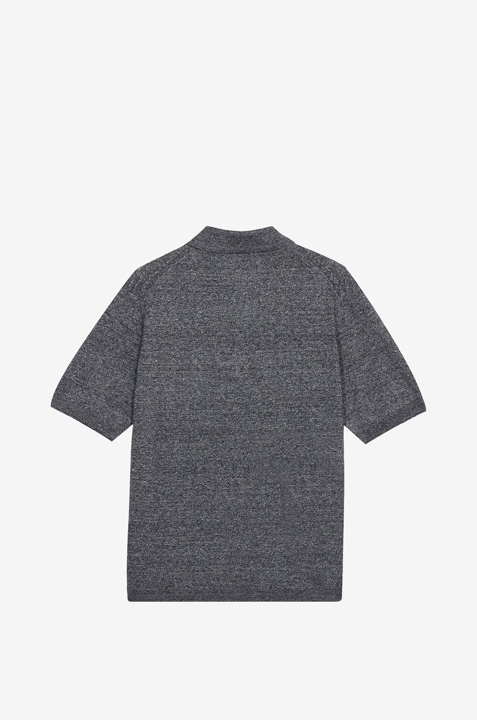 MAURIZIO BALDASSARI Polo à manches courtes en maille chiné de lin et cachemire Homme BLEU FONCE 2