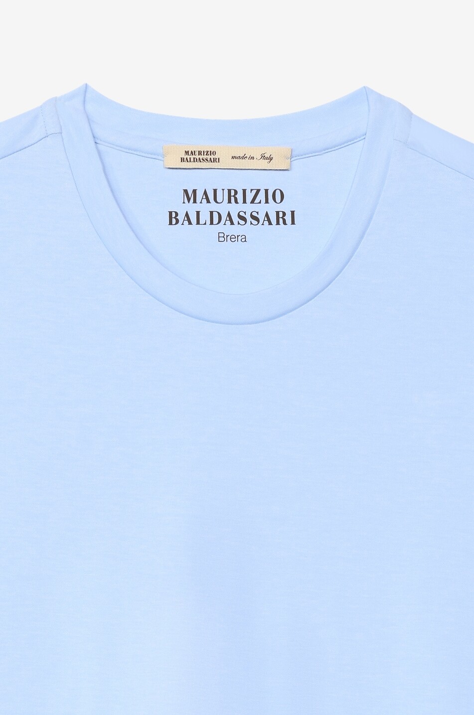 MAURIZIO BALDASSARI Round-neck cotton jersey short-sleeved T-shirt Men LIGHT BLUE 3