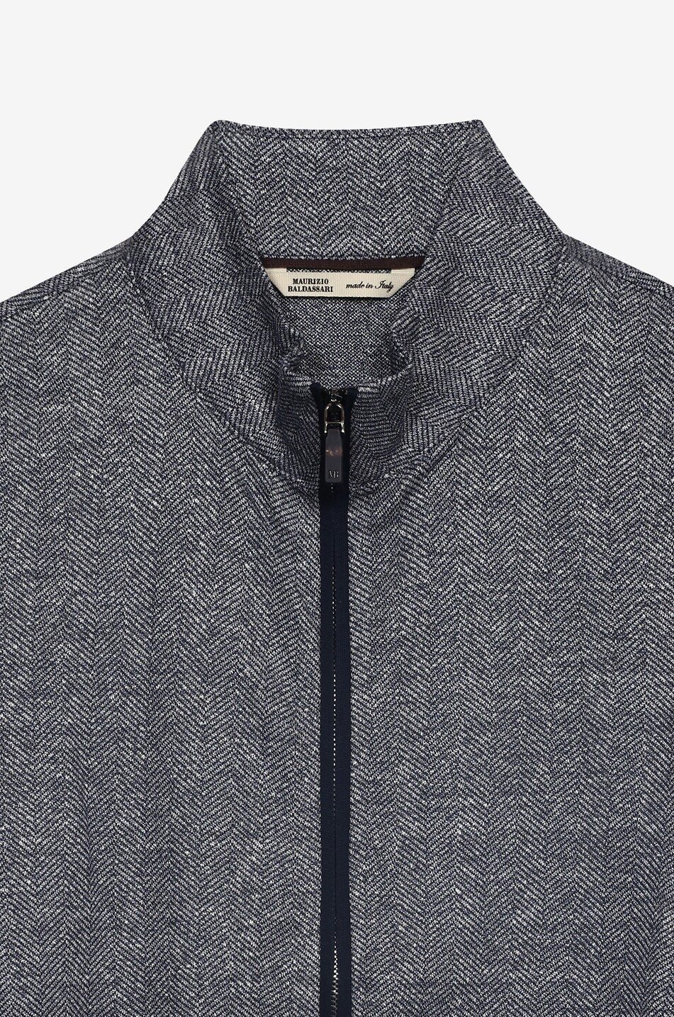 MAURIZIO BALDASSARI Bomber jacket with stand collar in linen and silk Men Light beige 6