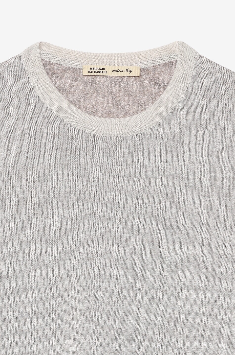 MAURIZIO BALDASSARI T-Shirt mit Rundhalsausschnitt aus Leinen und Baumwolle Herren Hellbeige 3