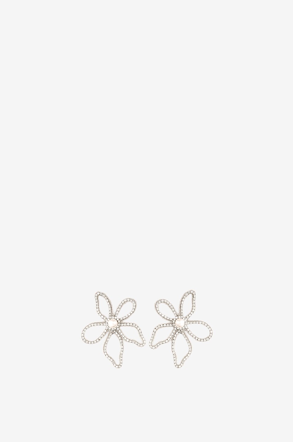DEEPA GURNANI Clous d'oreilles en strass et perle Felicity Femme ARGENT 1