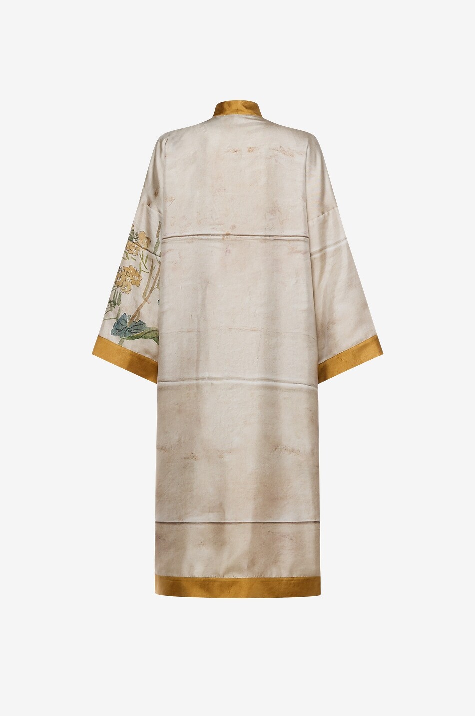 PIERRE LOUIS MASCIA Aloe printed silk long-sleeved flared kimono Women YELLOW 2