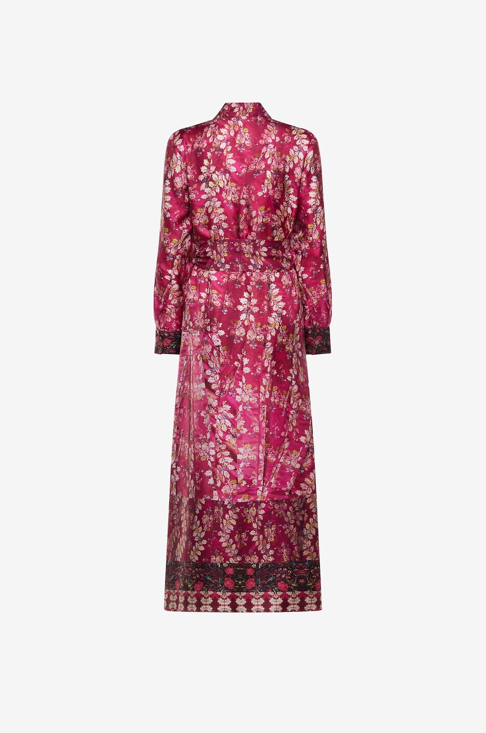 PIERRE LOUIS MASCIA Robe chemise midi en soie Aloe Rosa Damasco Femme ROUGE 2