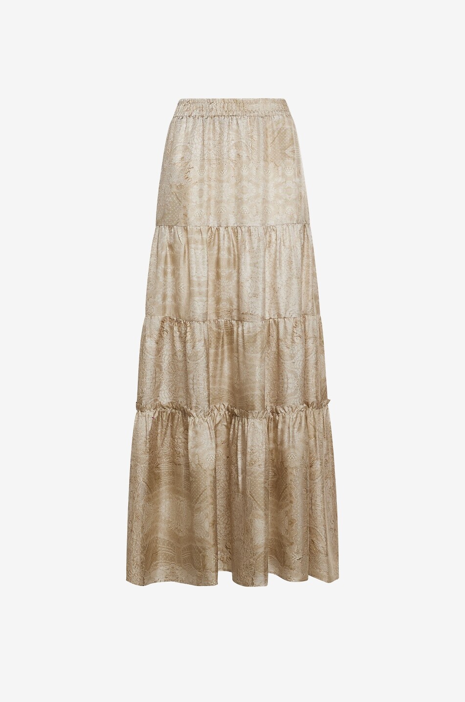 Jupe midi à fronces en soie Aloe