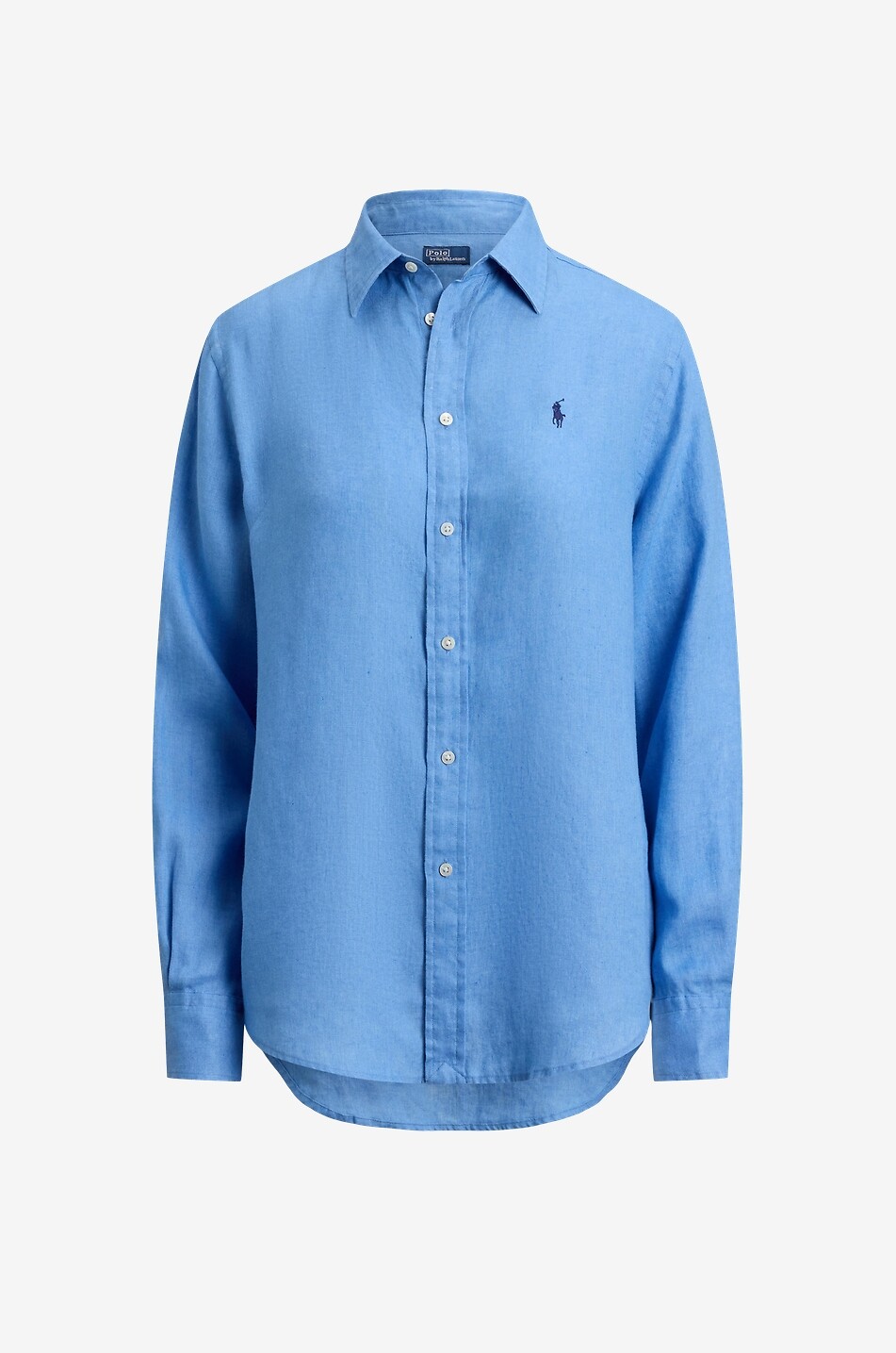 POLO RALPH LAUREN Classic Fit Pony linen long-sleeved shirt Women BLUE 1
