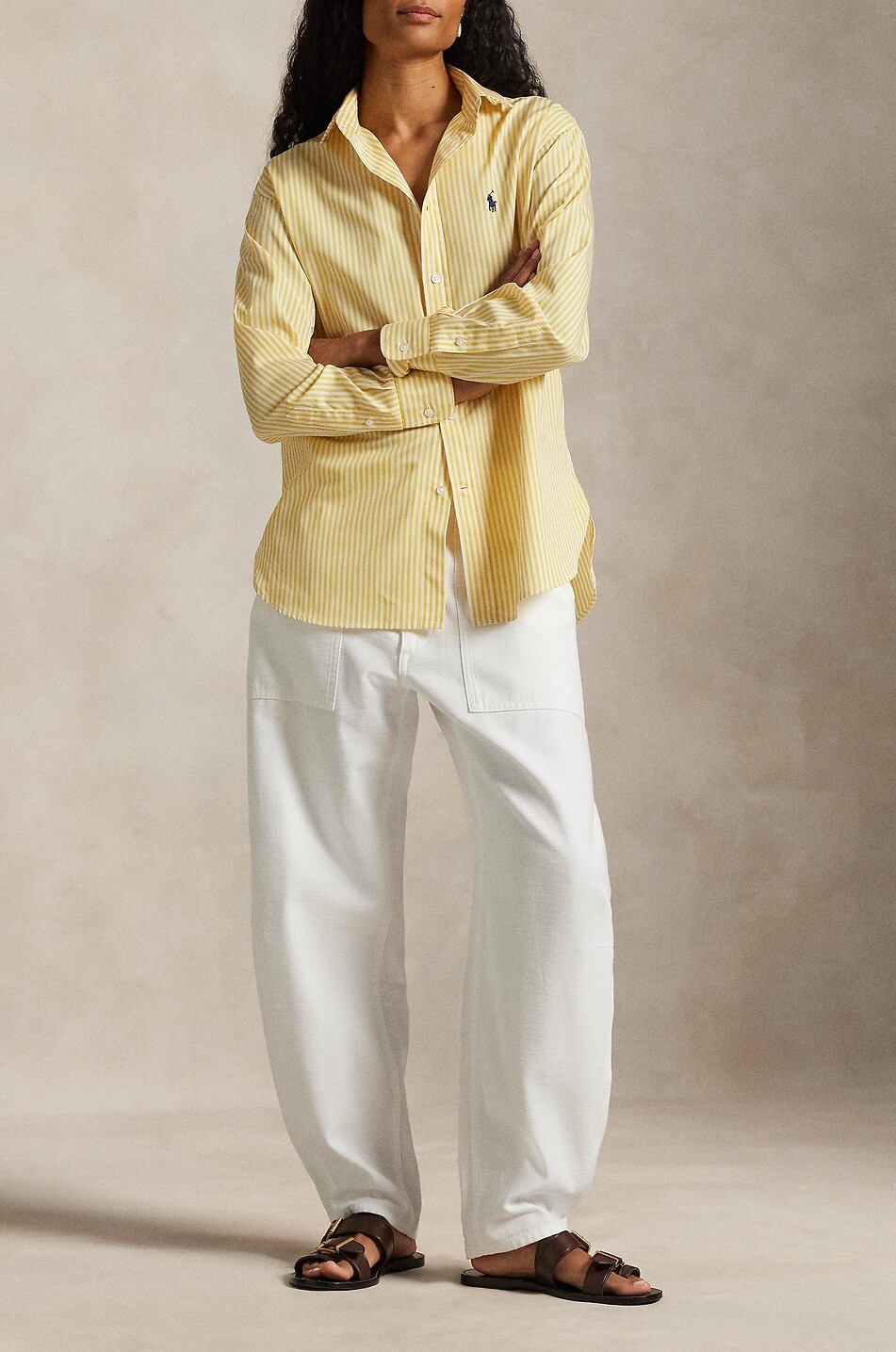 POLO RALPH LAUREN Pony striped relaxed shirt Women YELLOW 2