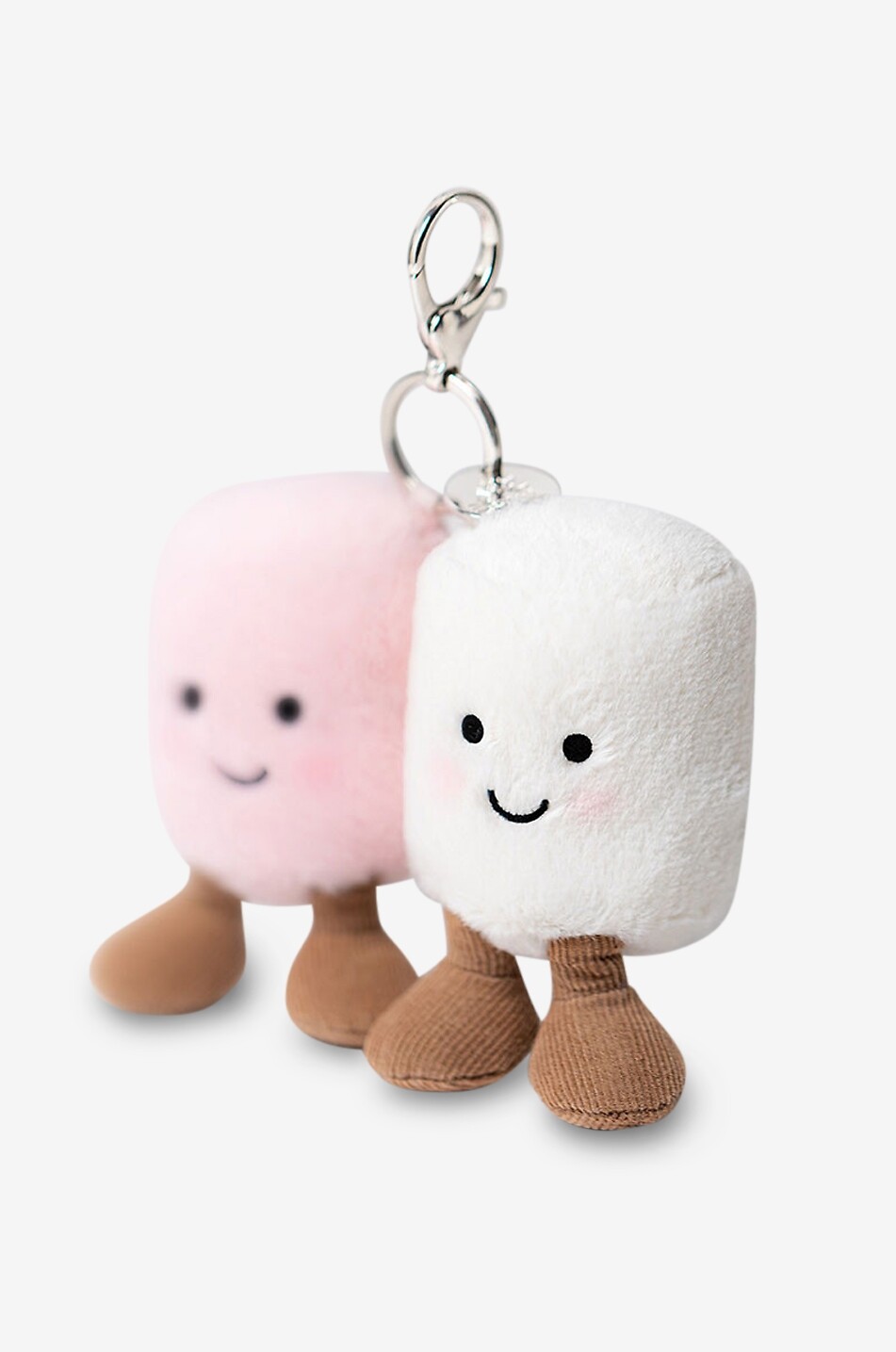 JELLYCAT Charm pour sac à main Amuseables Pair of Marshmallows  ROSE CLAIR 3
