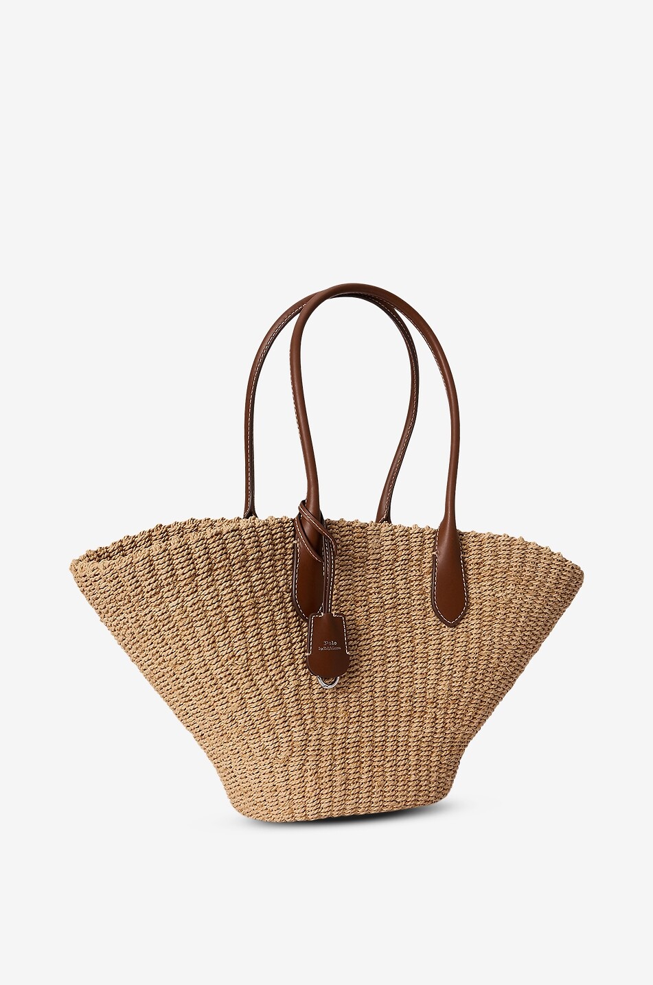 POLO RALPH LAUREN Bellport raffian and leather basket tote Women BEIGE 2