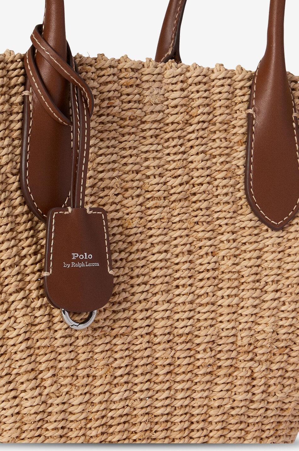 POLO RALPH LAUREN Bellport raffian and leather basket tote Women BEIGE 6
