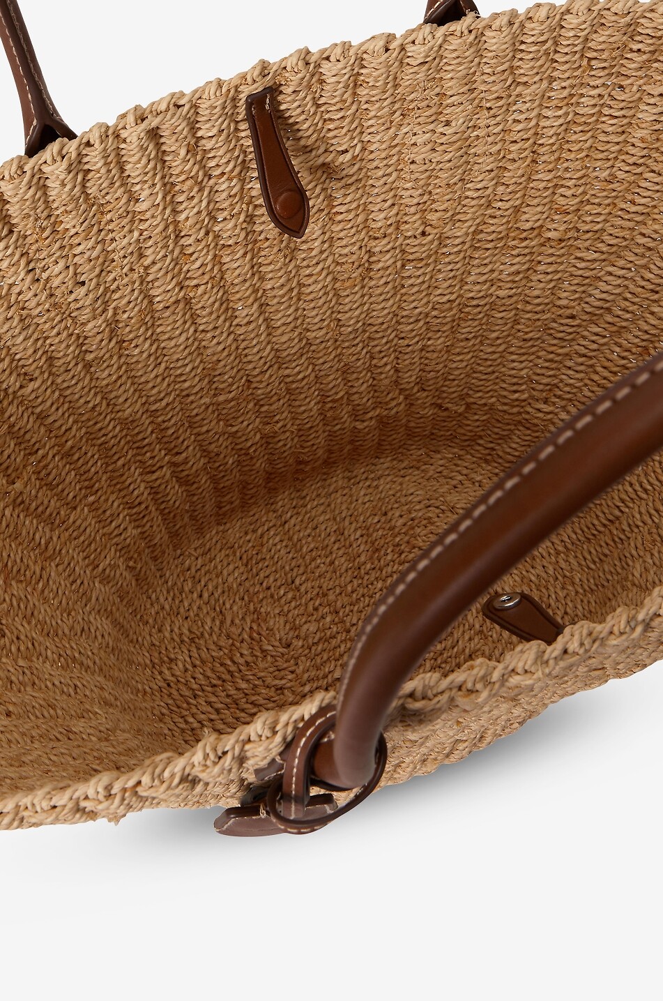 POLO RALPH LAUREN Bellport raffian and leather basket tote Women BEIGE 7