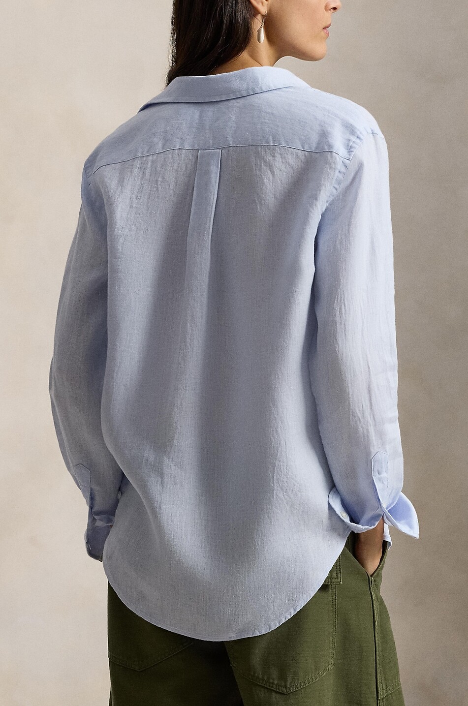 POLO RALPH LAUREN Classic Fit linen long-sleeved shirt Women LIGHT BLUE 3