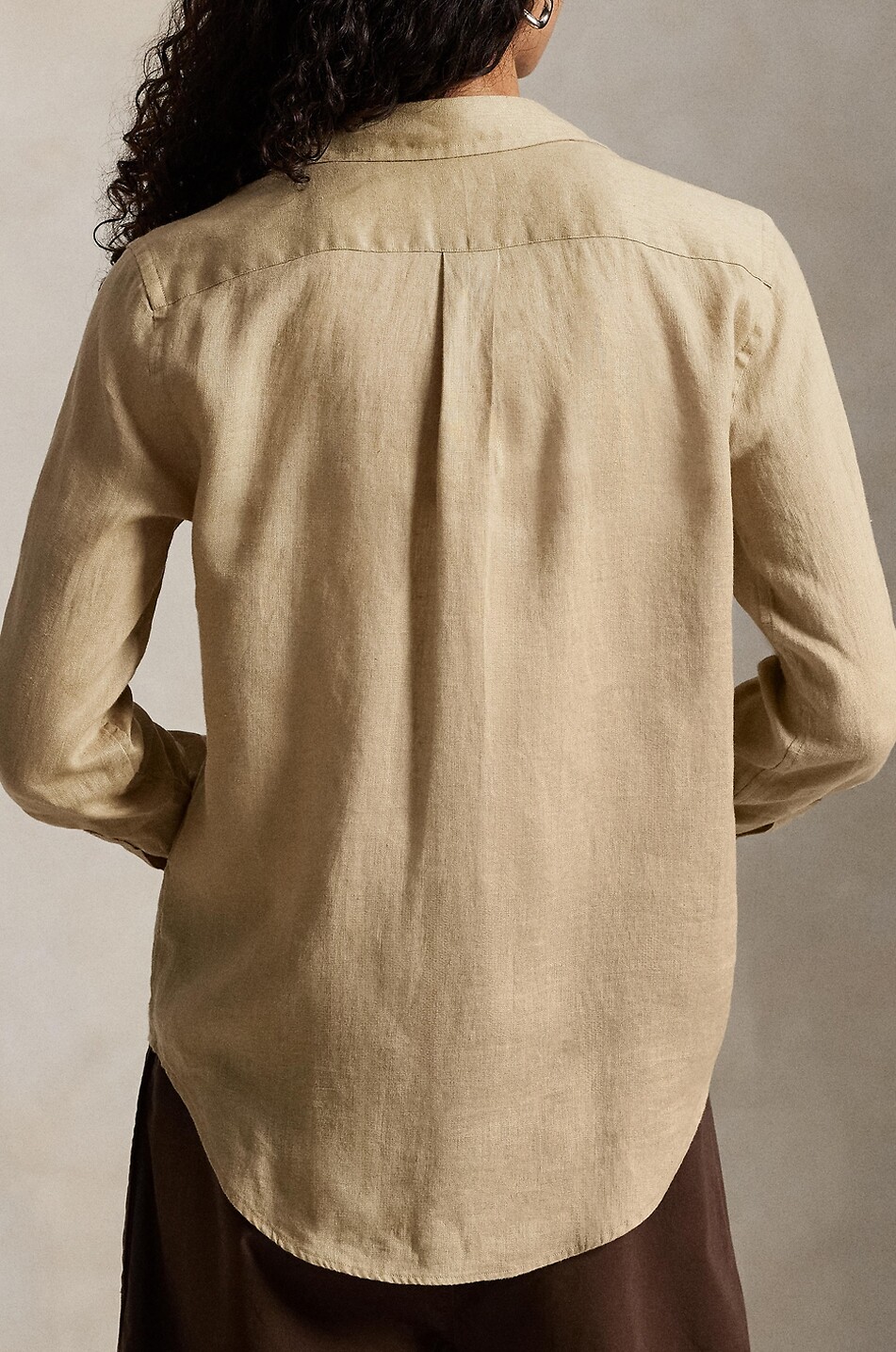POLO RALPH LAUREN Classic Fit linen long-sleeved shirt Women CAMEL 3