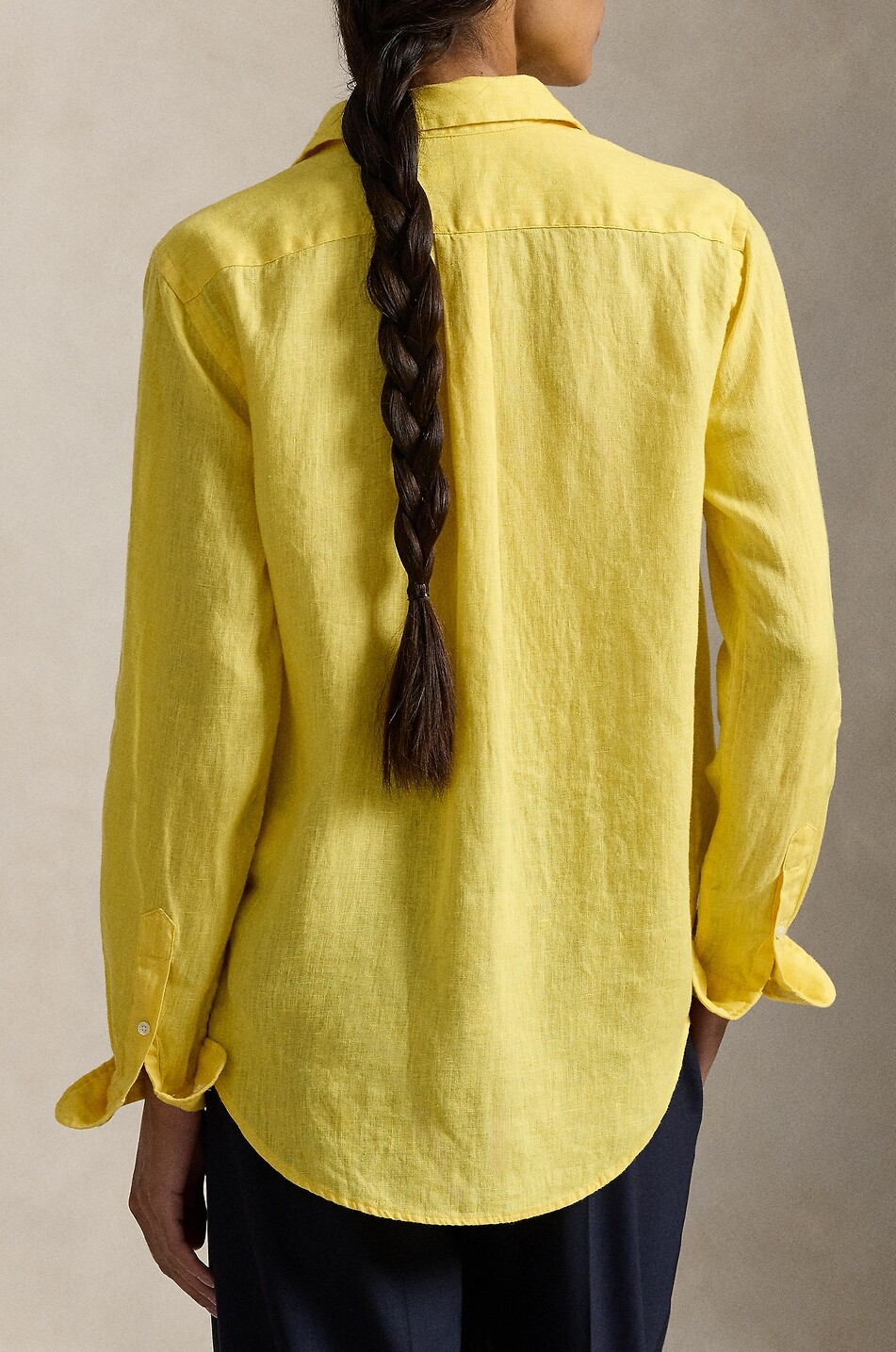 POLO RALPH LAUREN Classic Fit linen long-sleeved shirt Women YELLOW 3