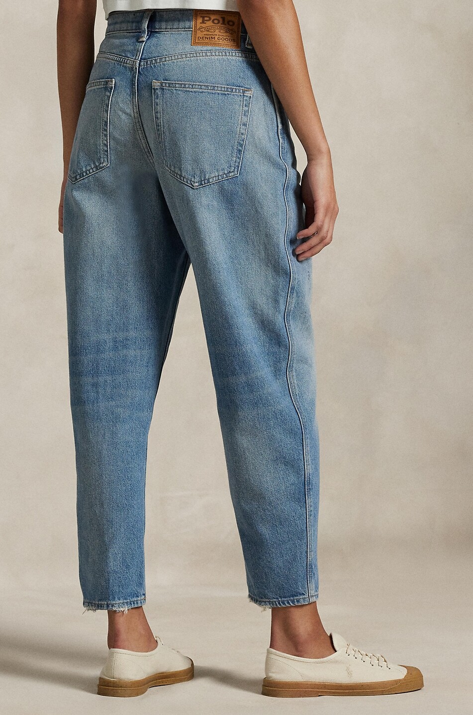 POLO RALPH LAUREN Jean vieilli raccourci Curved Taper Femme BLEU CLAIR 3