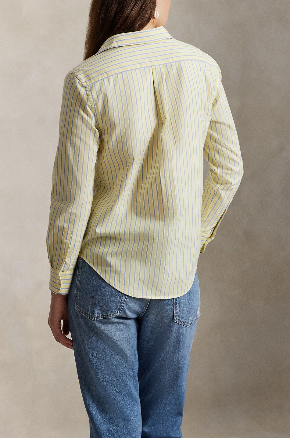 POLO RALPH LAUREN Classic Fit pony embroidered logo striped cotton shirt Women YELLOW 3