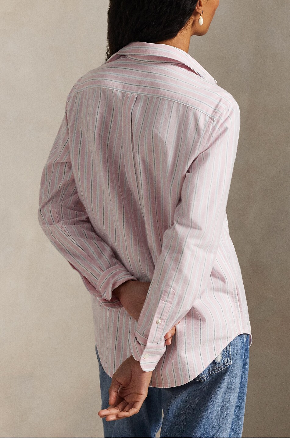 POLO RALPH LAUREN Chemise rayée en coton à logo brodé Classic Fit Pony Femme ROSE 3